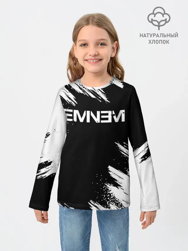 Детский лонгслив с принтом «Eminem»