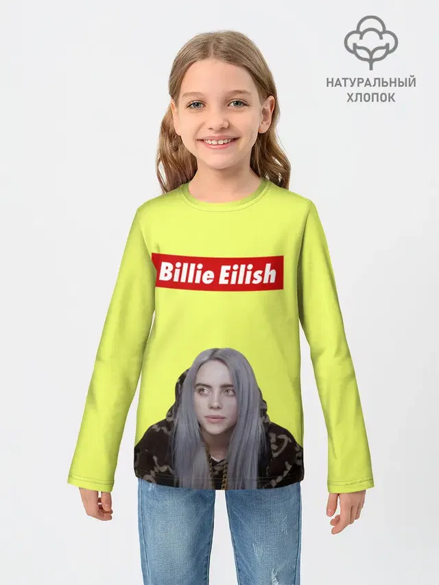 Детский лонгслив с принтом «Billie Eilish»