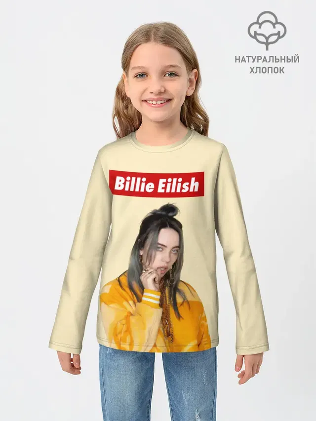 Детский лонгслив с принтом «Billie Eilish»