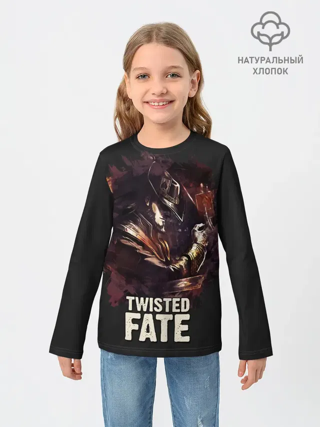 Детский лонгслив с принтом «Twisted Fate»