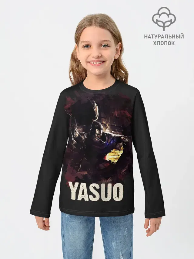 Детский лонгслив с принтом «Samurai — Yasuo»