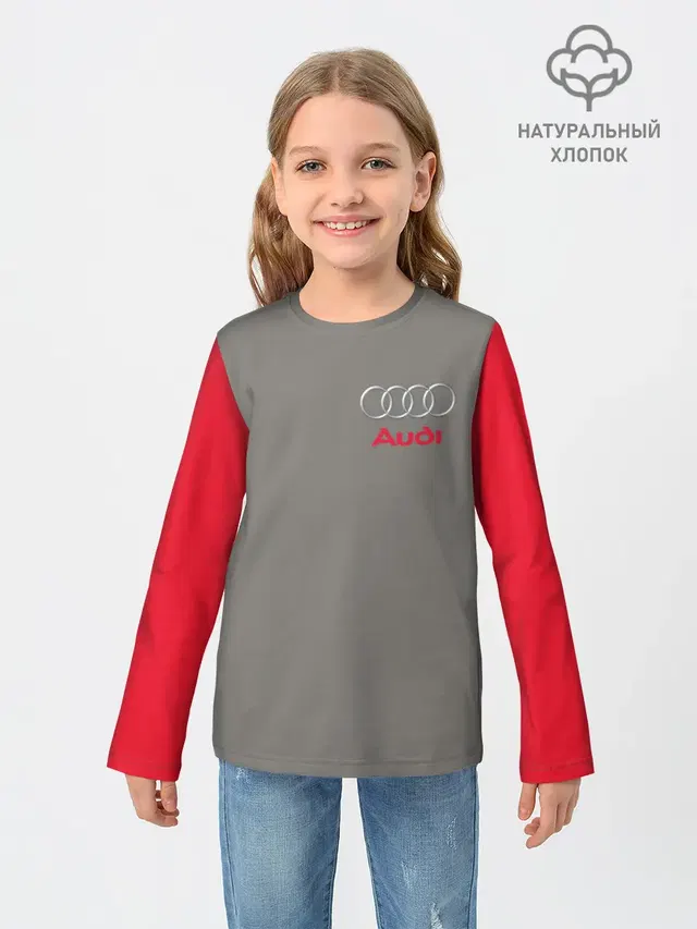 Детский лонгслив с принтом «Audi»