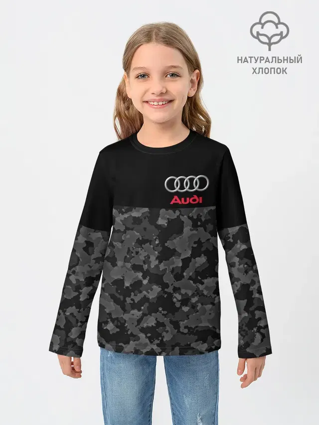 Детский лонгслив с принтом «Audi»