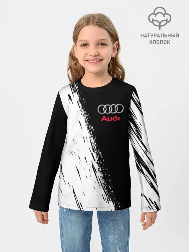 Детский лонгслив с принтом «Audi»