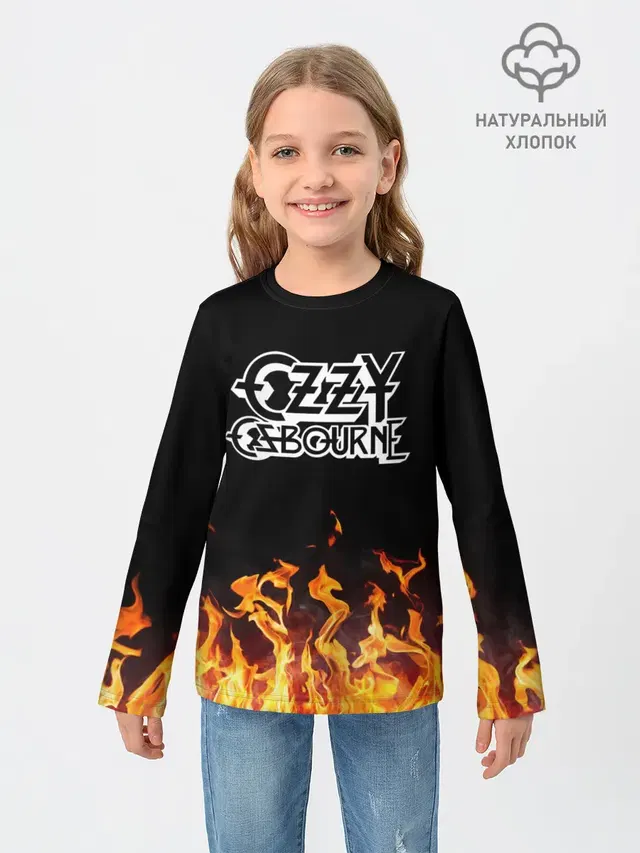 Детский лонгслив с принтом «Ozzy Osbourne»