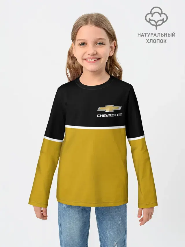 Детский лонгслив с принтом «Chevrolet»