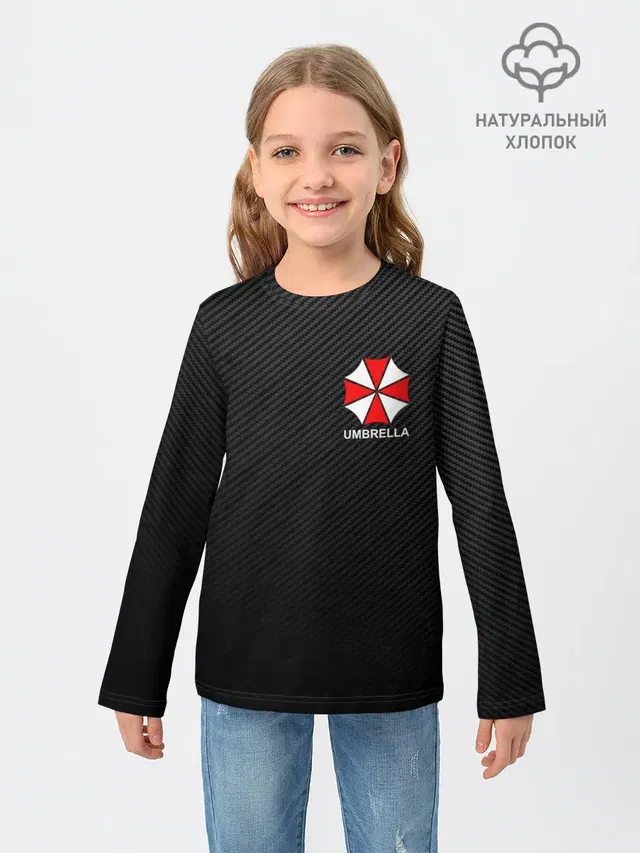 Детский лонгслив с принтом «Umbrella Corp Амбрелла Корп»