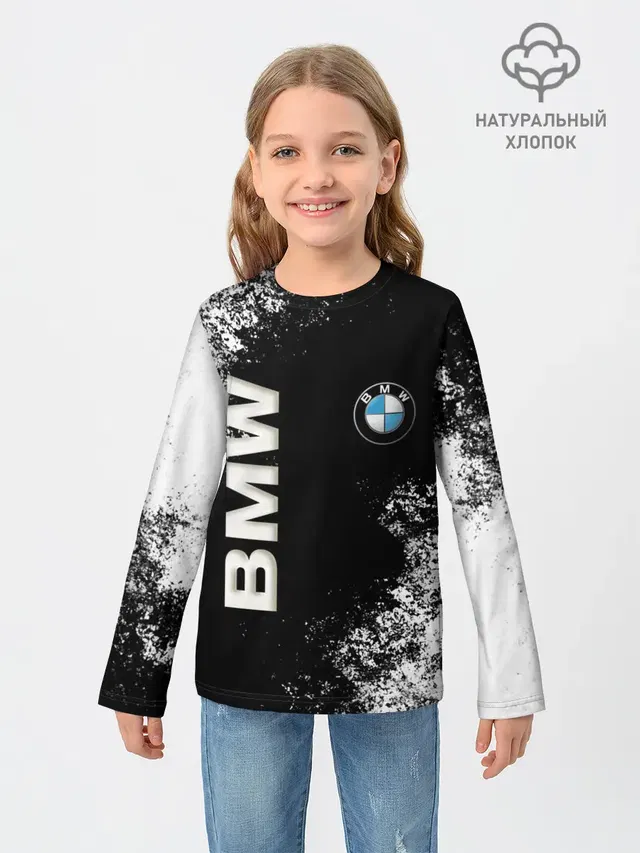 Детский лонгслив с принтом «BMW»