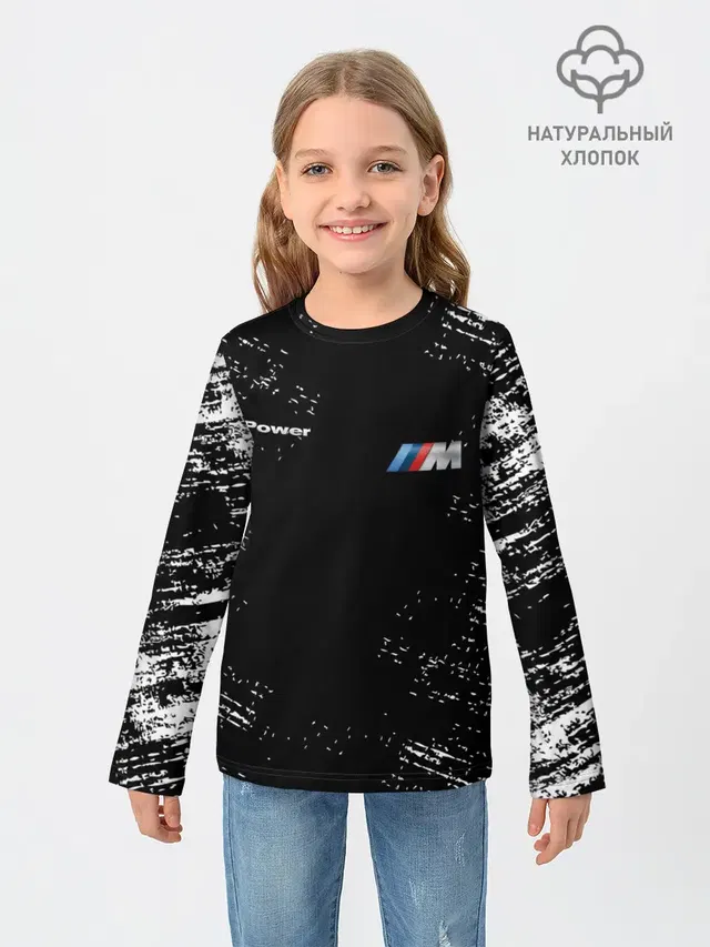 Детский лонгслив с принтом «BMW»
