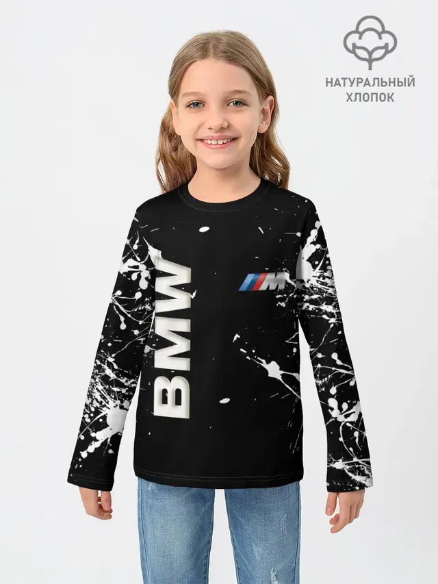 Детский лонгслив с принтом «BMW»