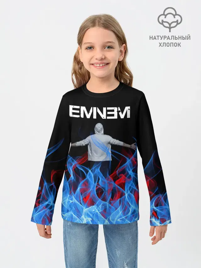 Детский лонгслив с принтом «Eminem»