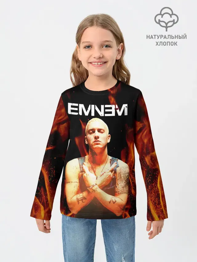 Детский лонгслив с принтом «Eminem»