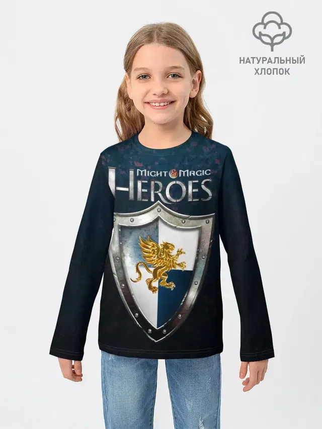 Детский лонгслив с принтом «Heroes — Heroes of Might and Magic»
