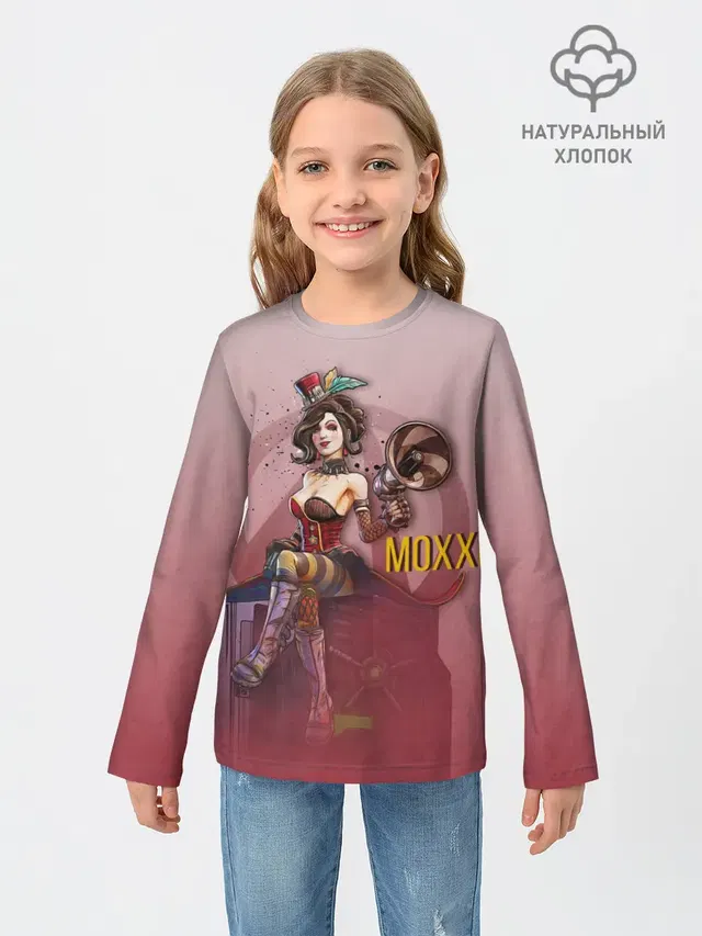 Детский лонгслив с принтом «Borderlands — Mad Moxxi»