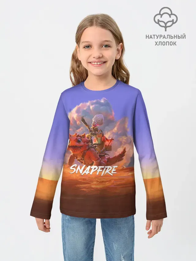 Детский лонгслив с принтом «Snapfire»