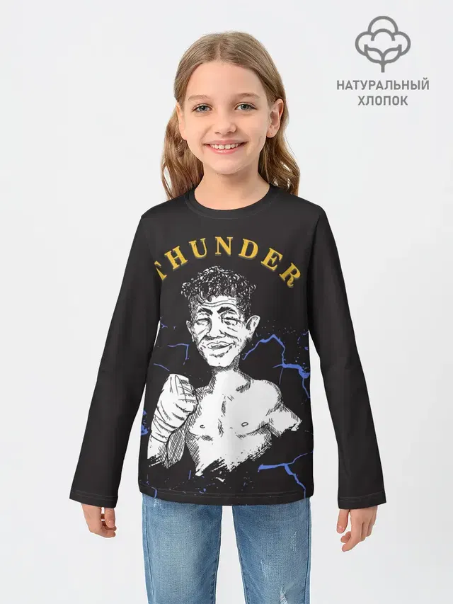 Детский лонгслив с принтом «MMA — Thunder»