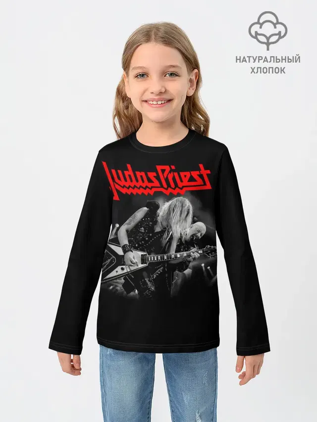 Детский лонгслив с принтом «Judas Priest»