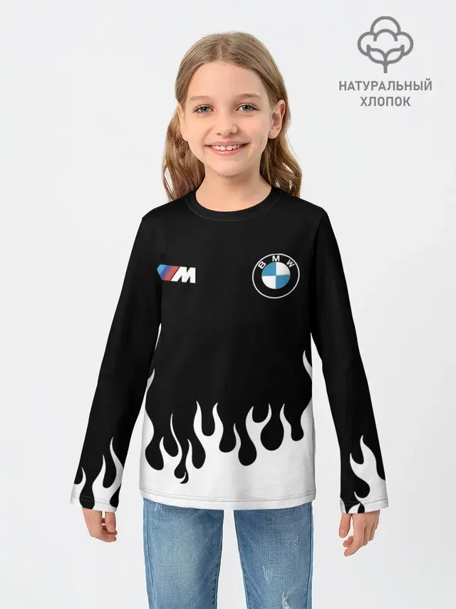 Детский лонгслив с принтом «BMW»