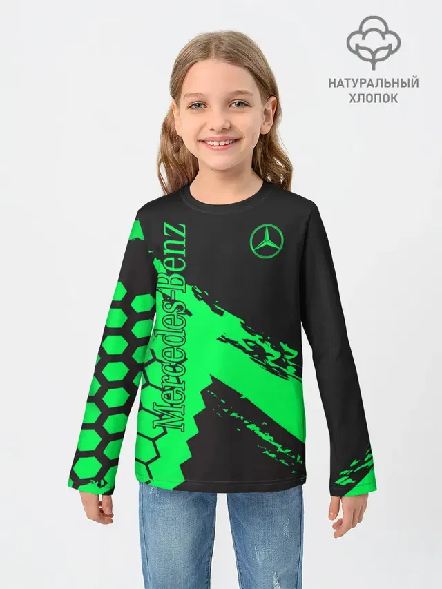 Детский лонгслив с принтом «Mercedes-Benz»