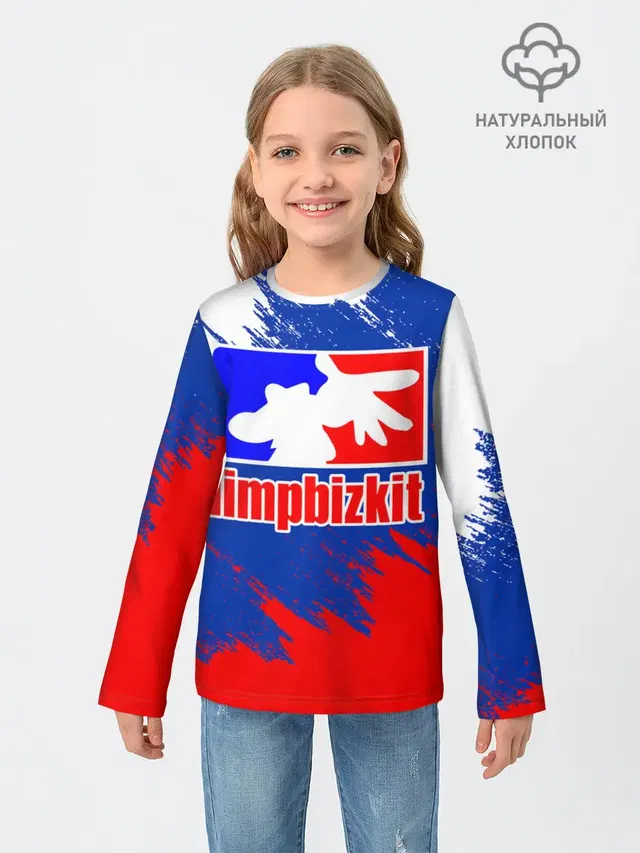 Детский лонгслив с принтом «Flag of Russia»