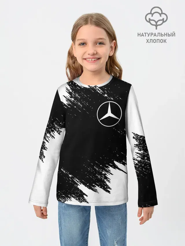 Детский лонгслив с принтом «Mercedes Мерседес»