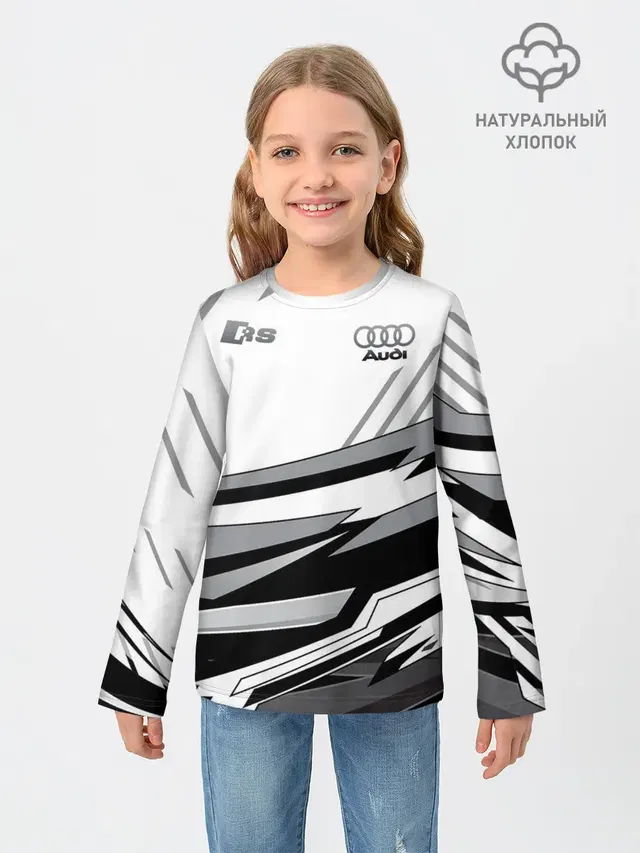 Детский лонгслив с принтом «Audi — Audi RS»