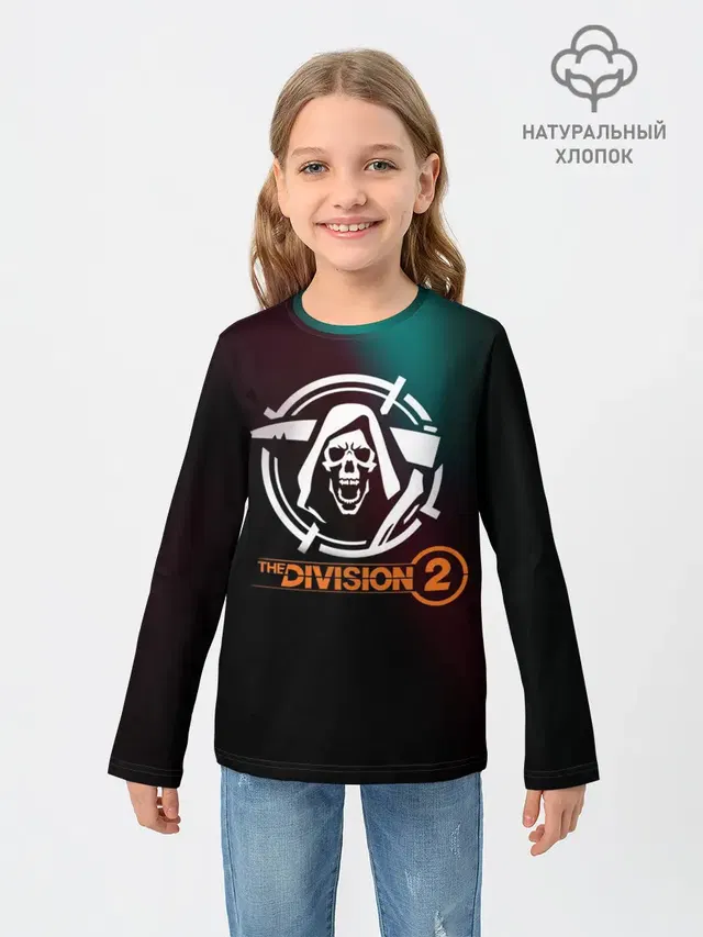 Детский лонгслив с принтом «Tom Clancys The Division — The Division 2 Logo»
