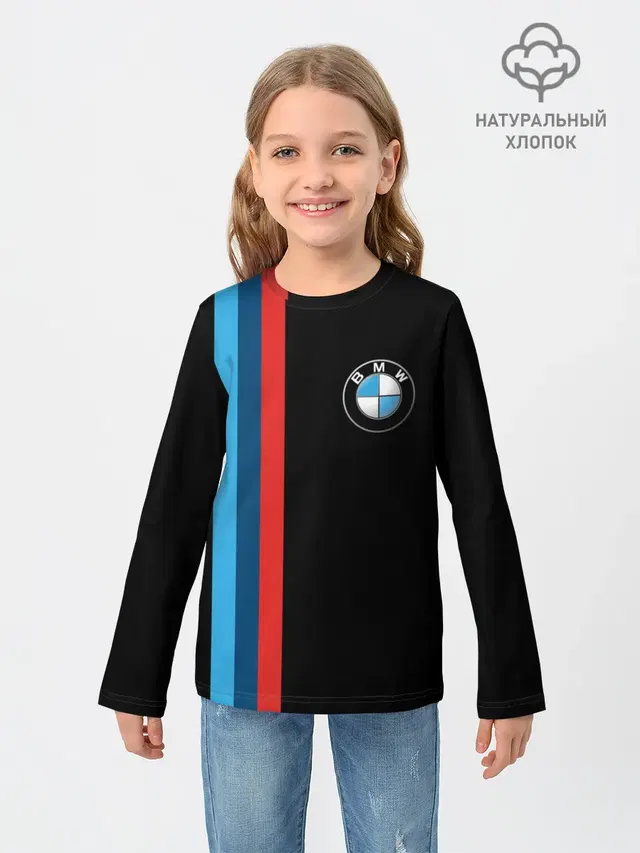 Детский лонгслив с принтом «BMW»