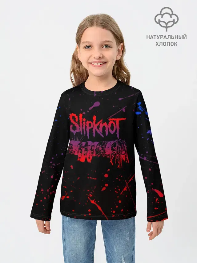 Детский лонгслив с принтом «Paint splatter»