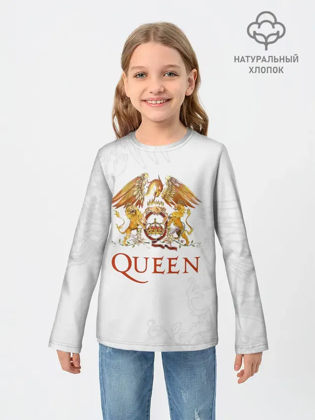 Детский лонгслив с принтом «Queen logo»