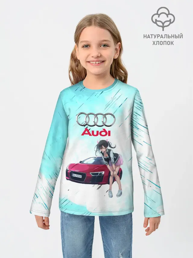 Детский лонгслив с принтом «Audi»