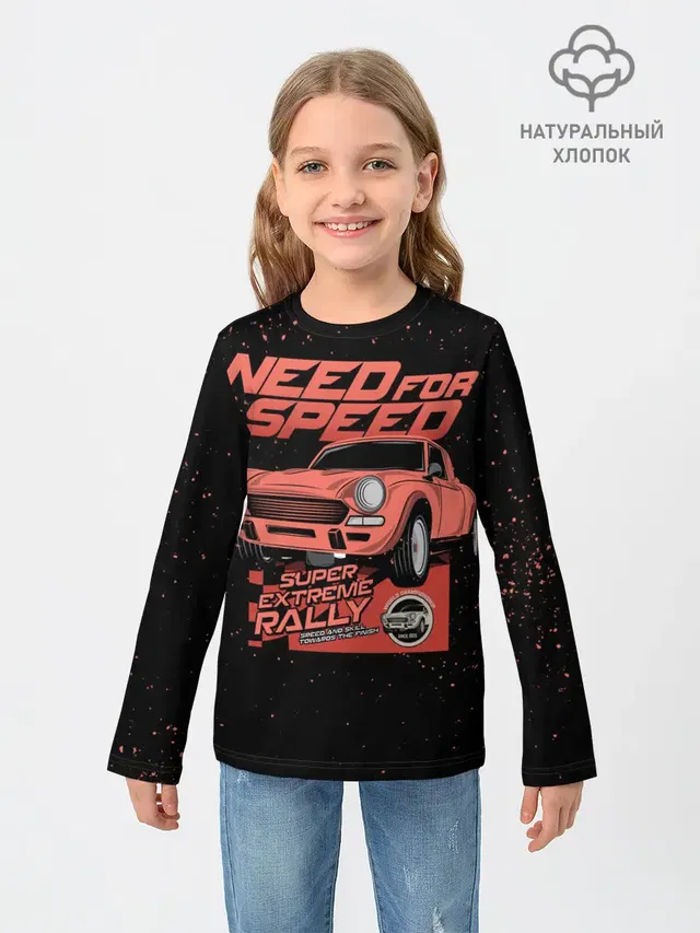 Детский лонгслив с принтом «Rally — Need for Speed»