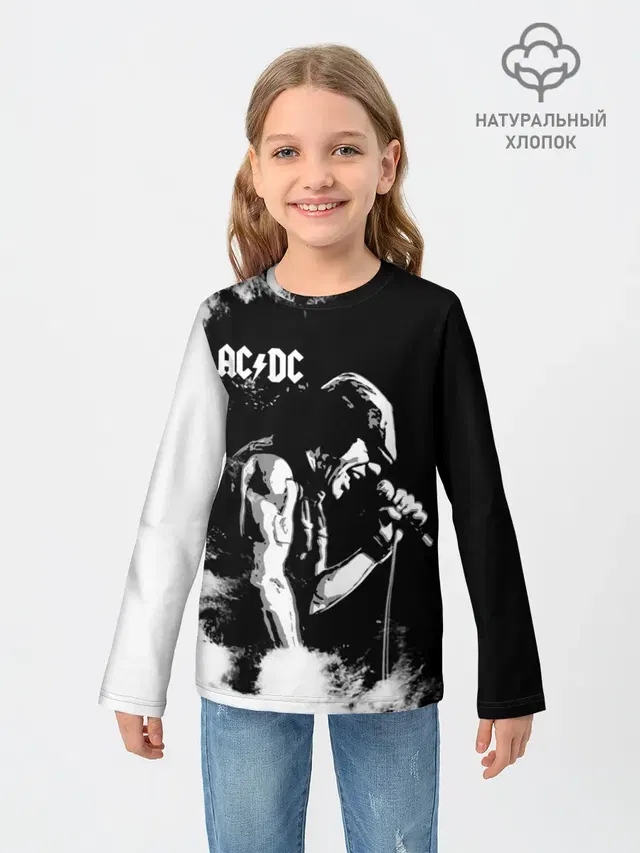 Детский лонгслив с принтом «AC/DC»