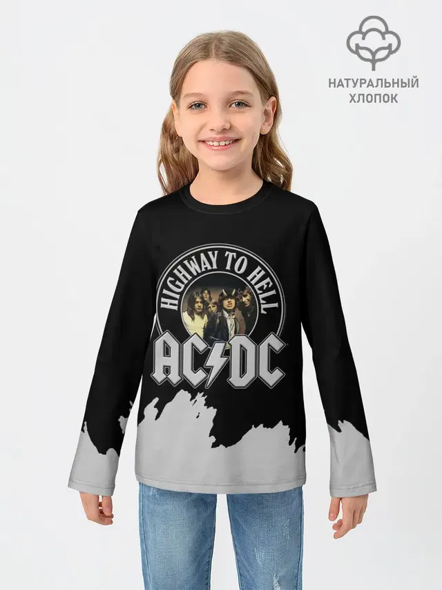 Детский лонгслив с принтом «Highway to Hell album»