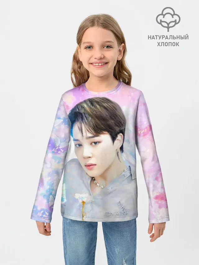 Детский лонгслив с принтом «BTS — БТС 2020 Season Greeting Чимин»