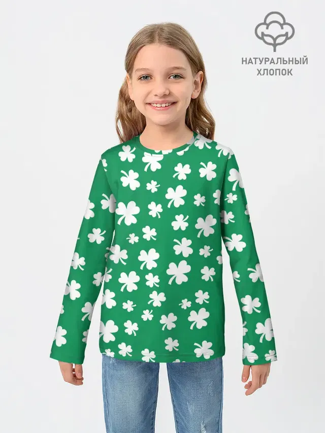 Детский лонгслив с принтом «День святого Патрика — ST. PATRICKS DAY»
