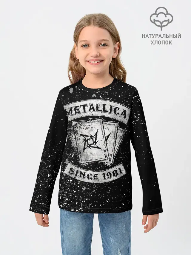 Детский лонгслив с принтом «Metallica»