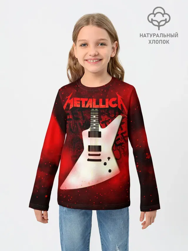 Детский лонгслив с принтом «Metallica»