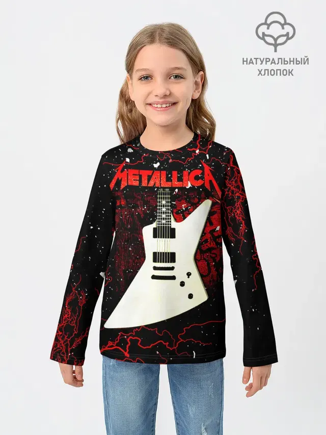 Детский лонгслив с принтом «Metallica»