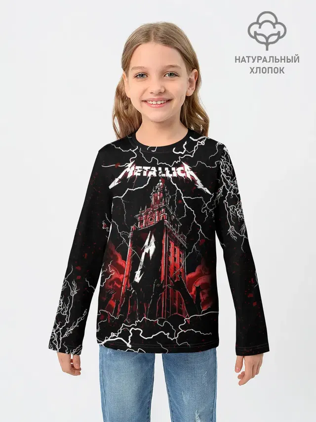 Детский лонгслив с принтом «Metallica»