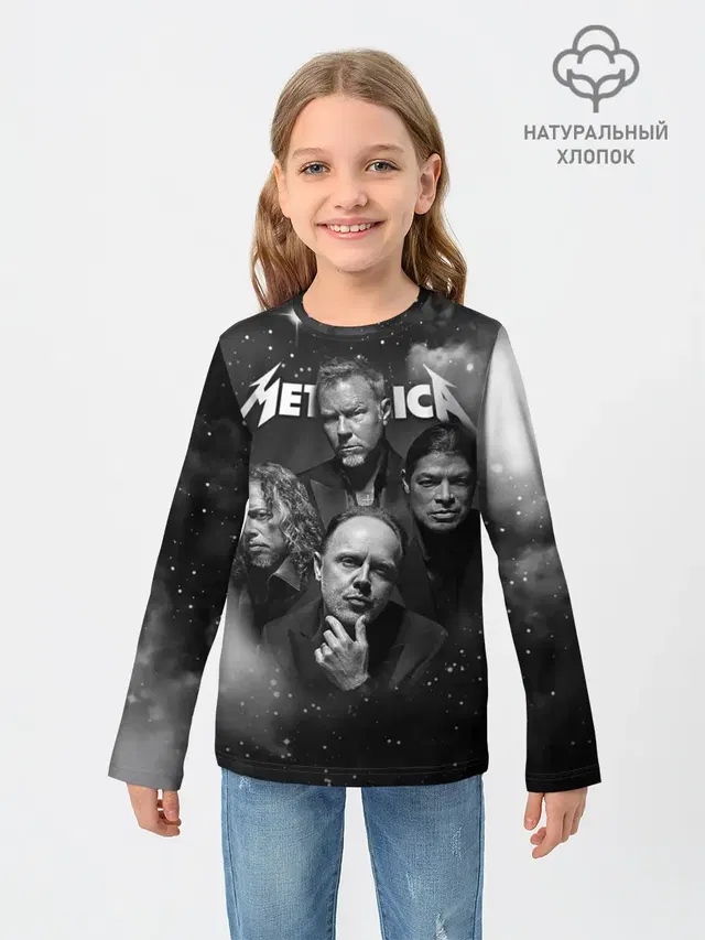Детский лонгслив с принтом «Metallica»