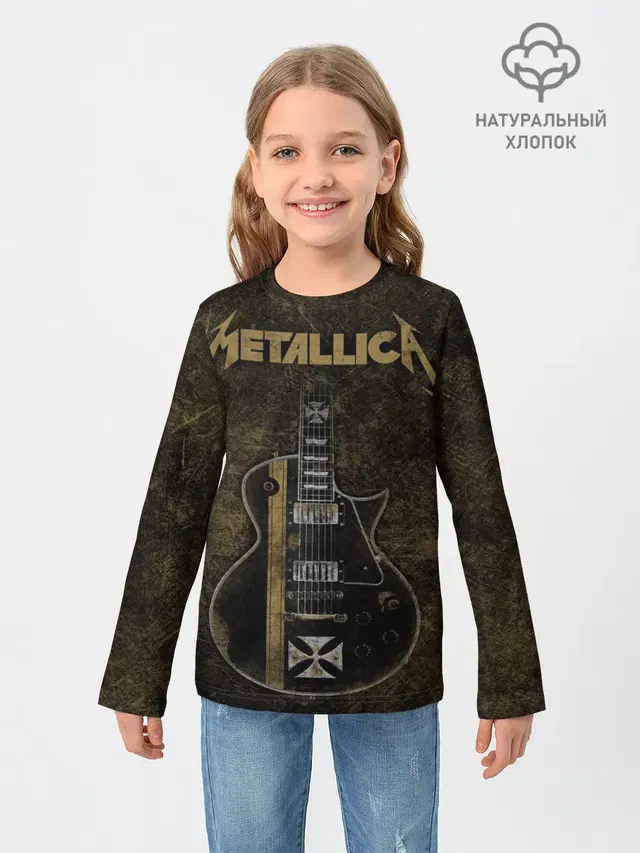 Детский лонгслив с принтом «Metallica»