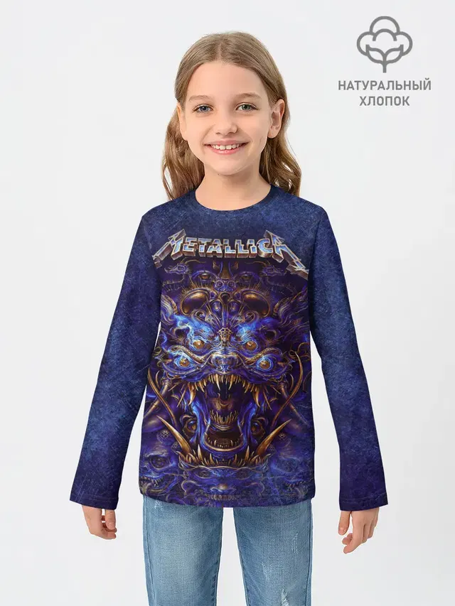 Детский лонгслив с принтом «Metallica»