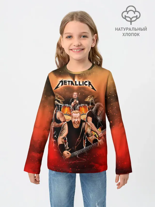 Детский лонгслив с принтом «Metallica»