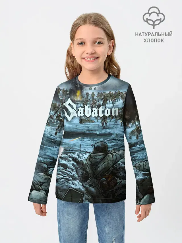 Детский лонгслив с принтом «Sabaton»