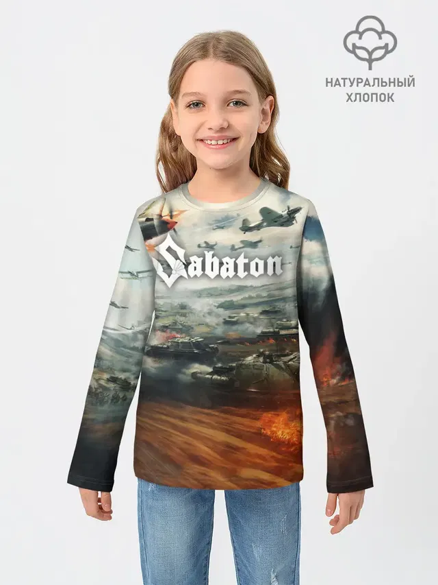 Детский лонгслив с принтом «Sabaton»