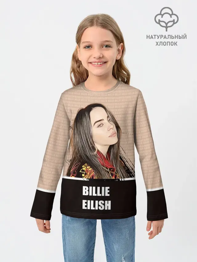 Детский лонгслив с принтом «Billie Eilish»