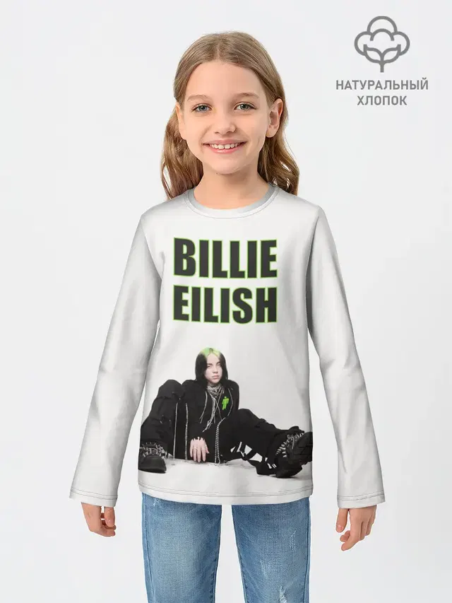 Детский лонгслив с принтом «Billie Eilish»