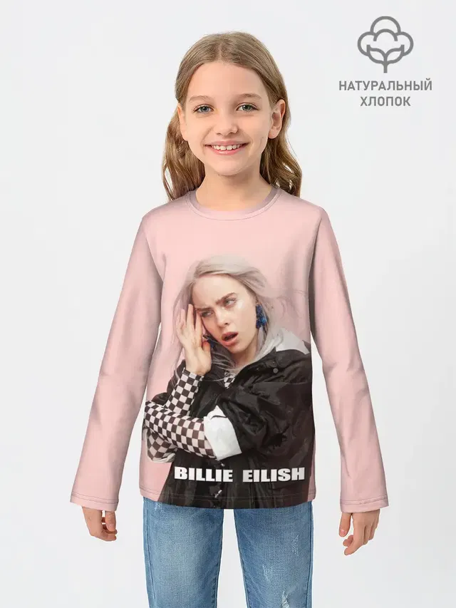 Детский лонгслив с принтом «Billie Eilish»