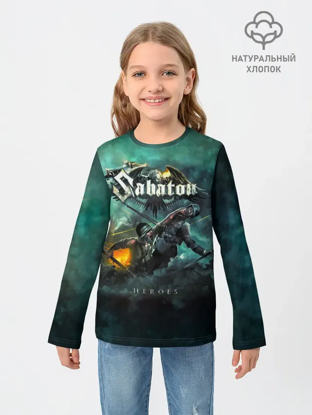 Детский лонгслив с принтом «Sabaton»